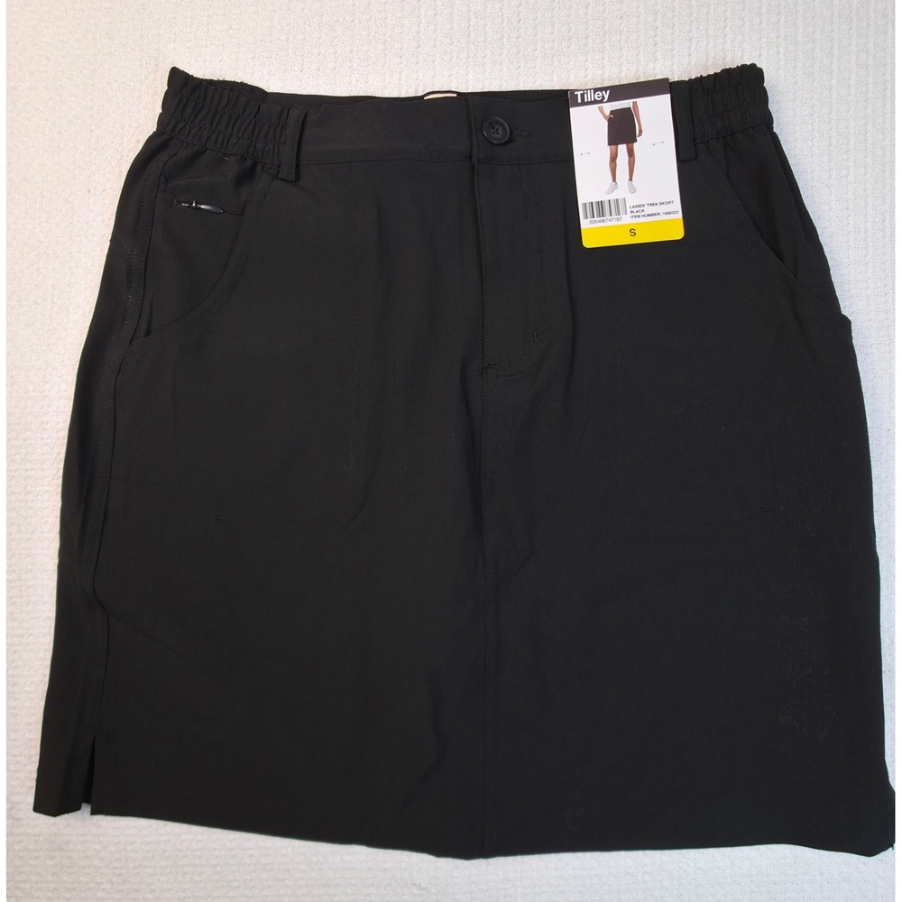 Tilley Trek Skort Women Size S Black Ripstop Stretch Nwt